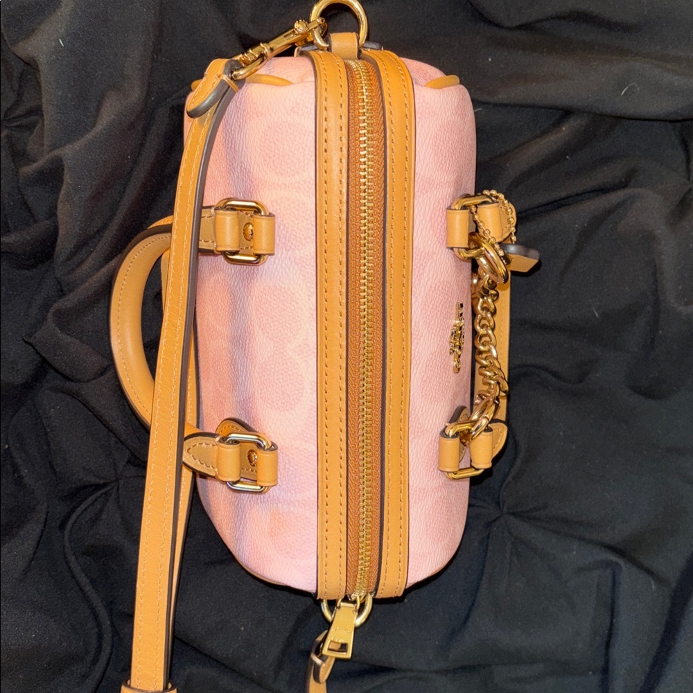 Coach Pink and Tan Satchel Bag - Picture 3 of 12